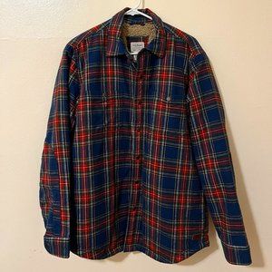 L.L. Bean Men's Plaid Sherpa-Lined Shirt Jacket